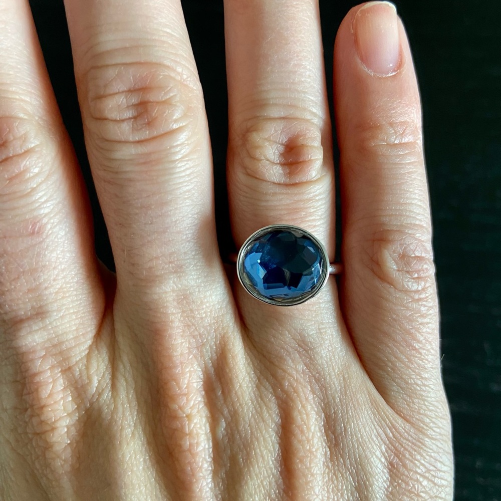 Swarovski blue crystal cocktail ring, size 4.5 - Picture 3 of 6